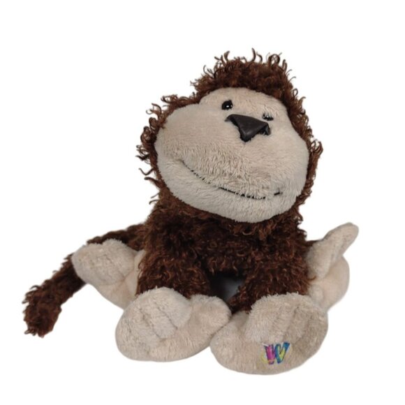 Ganz Webkinz Monkey Plush Toy 9” Curly Brown & Beige Stuffed Animal - Picture 1 of 6